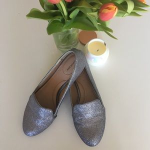 Lands End Glitter Loafers
